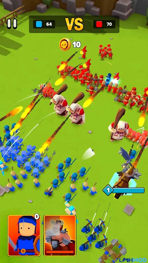 Ảnh 1 của Legion Clash Mod Apk 0.6.2 (Đã mở khóa) Android, IOS Đội quân Legion Clash đang giao tranh trong một trận chiến lớn