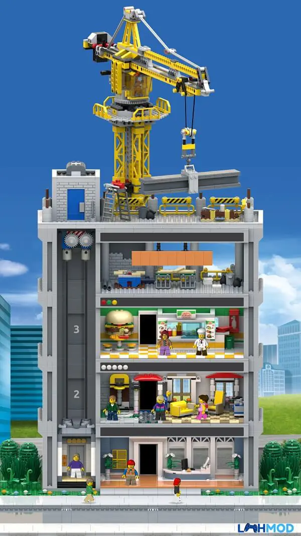 Ảnh 1 của Tải game LEGO Tower Mod Apk 1.26.0 (Vô hạn tiền, xu) Android, IOS Tháp LEGO đang được xây dựng với nhiều tầng khác nhau