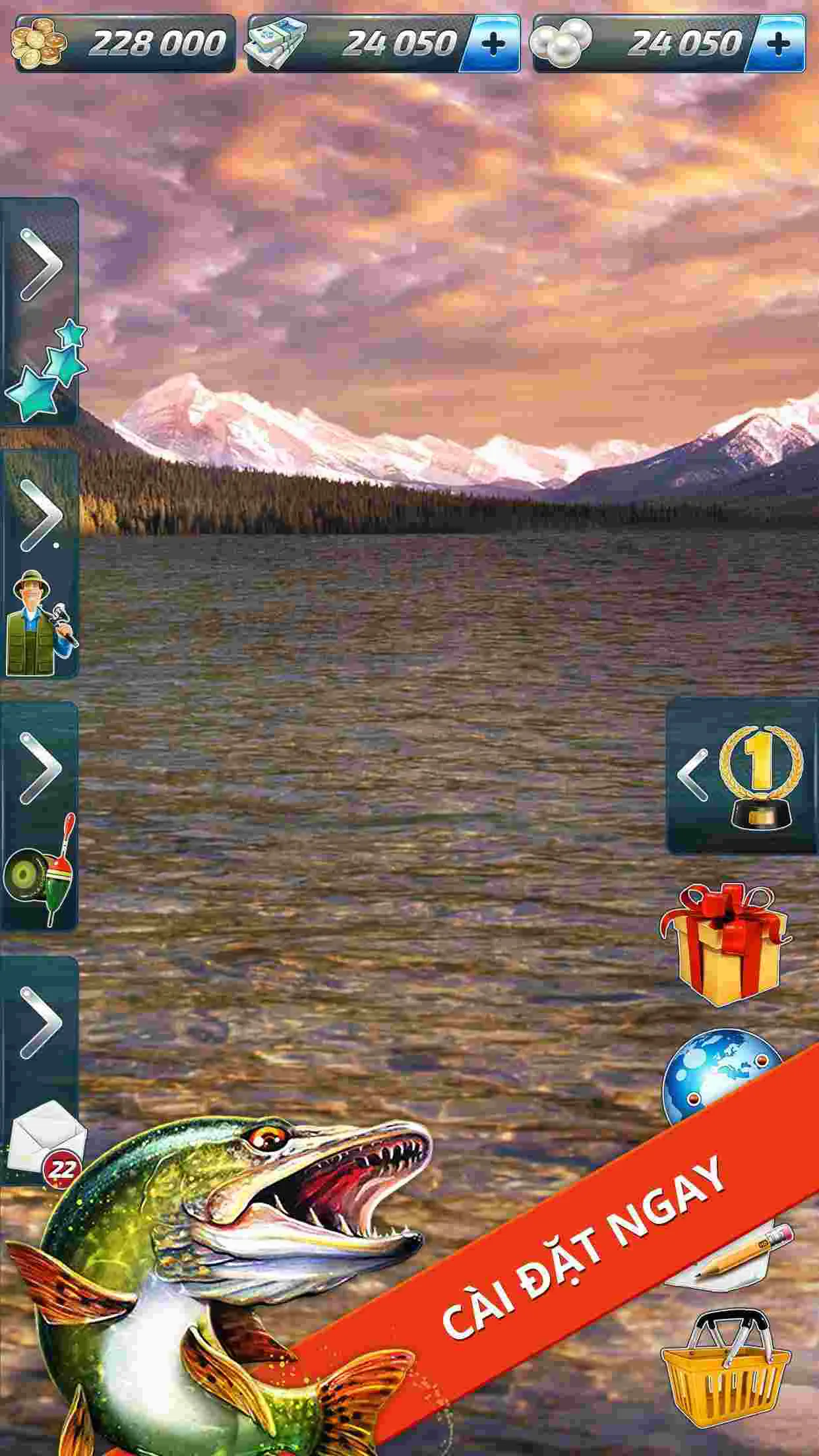Ảnh 2 của Tải game Let’s Fish Mod APK 6.0.0 (Câu cá nhanh, Dây câu không đứt) Màn hình chơi game Let's Fish trên điện thoại Android
