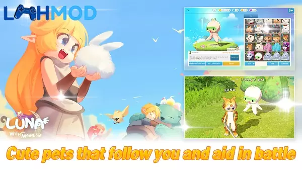 Ảnh 2 của Tải LunaM:Ph MOD APK v1.0.775 (Menu, Tấn công) cho Android iOS Nhân vật chibi trong thế giới LunaM:Ph đang khám phá