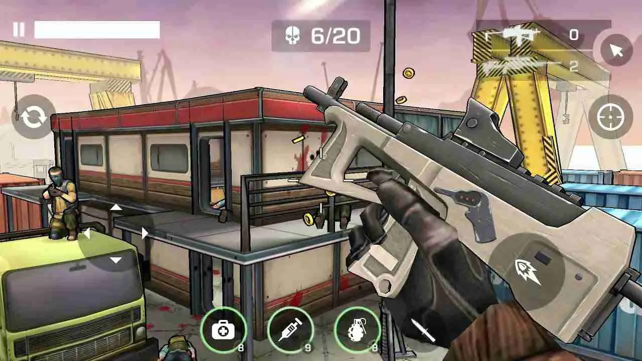 Ảnh 2 của Tải game Major GUN Mod APK 4.2.5 (Vô Hạn Tiền) Cảnh tượng chiến đấu khốc liệt giữa người chơi và kẻ địch có vũ trang