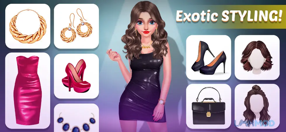 Ảnh 3 của Tải Makeover Madness Mod Apk 1.0.18 (Vô Hạn Tiền) cho Android iOs Lựa chọn thời trang đa dạng trong Makeover Madness Mod