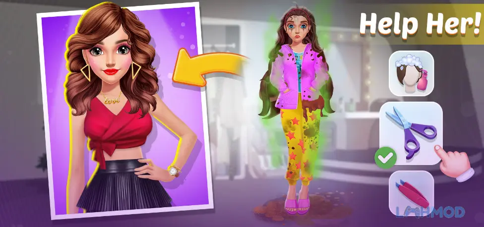 Ảnh 4 của Tải Makeover Madness Mod Apk 1.0.18 (Vô Hạn Tiền) cho Android iOs Khám phá thẩm mỹ viện trong Makeover Madness Mod