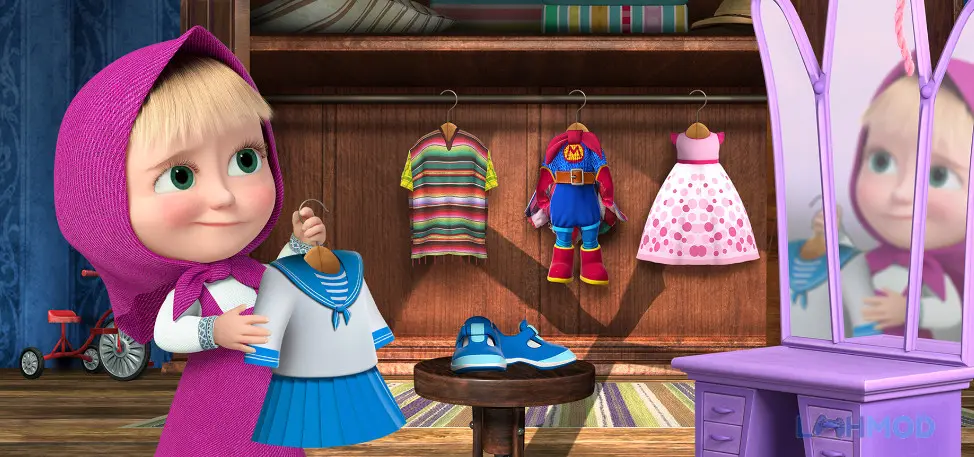 Ảnh 2 của Tải Masha and the Bear My Friends Apk 1.0.1 cho Android iOs Masha và Gấu đang chơi tennis trong một mini-game vui nhộn