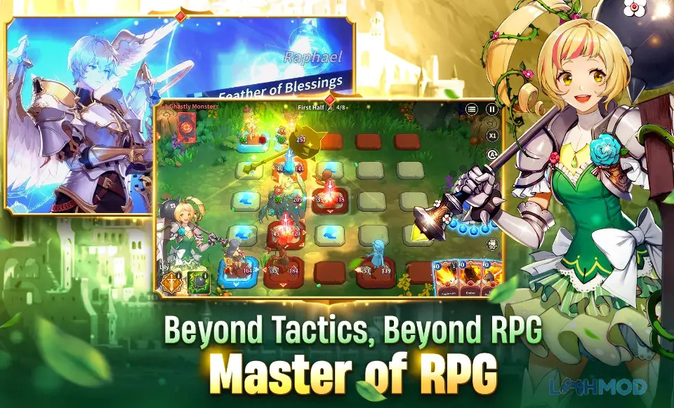 Ảnh 4 của Tải Master of Knights Mod Apk 0.2.7 (Damage Multiplier, God Mode, Auto Win) cho Android iOs Hệ thống thẻ phép và nhân vật Master of Knights Mod