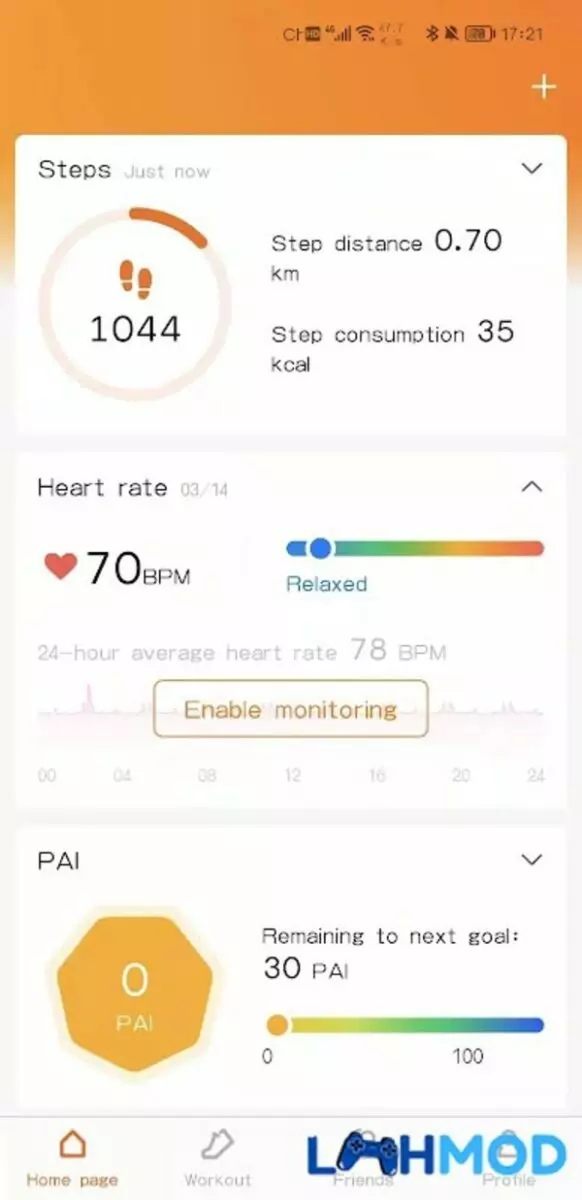 Ảnh 2 của Mi Fit Mod Apk 6.0.2 (Đã Mở Khóa/Premium) Android, IOS Zepp Life giao diện theo dõi hoạt động