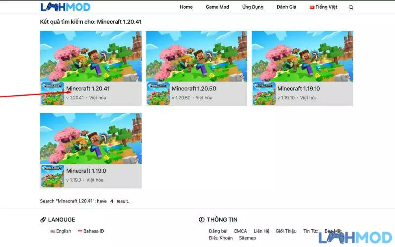Ảnh 5 của Tải Ngay Minecraft 1.20.41 APK Tiếng Việt Miễn Phí Lựa chọn phiên bản Minecraft 1.20.41 để tải về