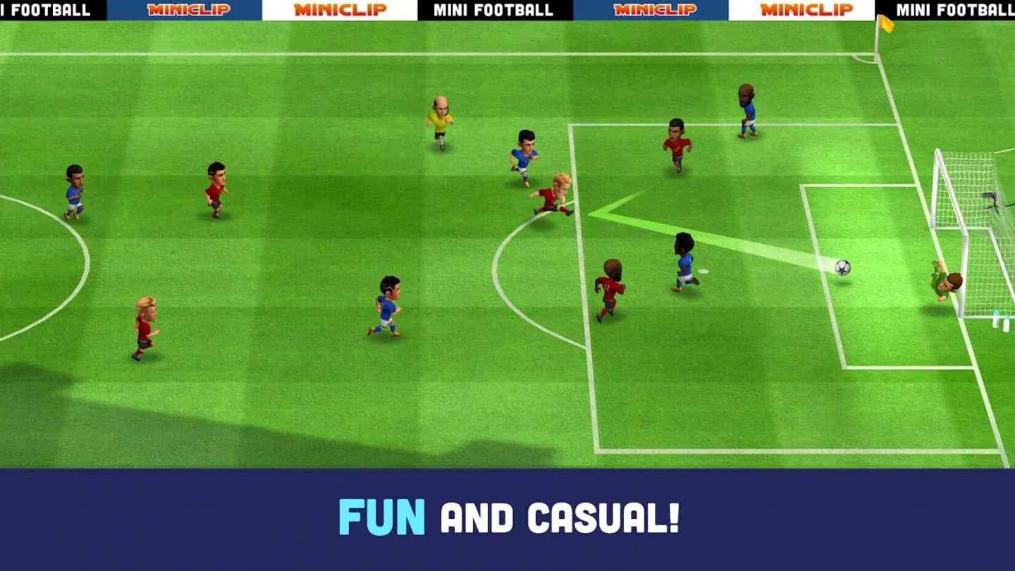 Ảnh 1 của Tải game Mini Football Mod APK v3.5.1 (Tăng tốc, Vô hiệu kẻ địch) Giao diện trong trận đấu của Mini Football Mod