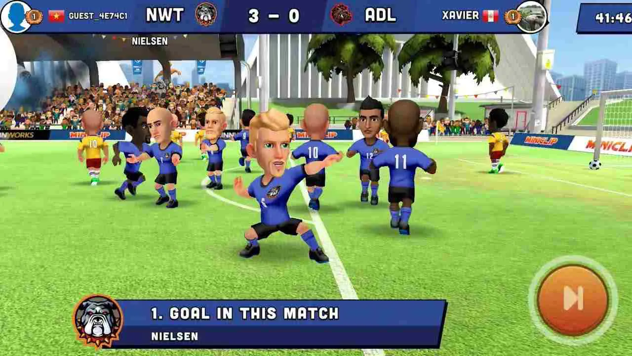 Ảnh 4 của Tải game Mini Football Mod APK v3.5.1 (Tăng tốc, Vô hiệu kẻ địch) Cầu thủ Mini Football với phong cách đồ họa hoạt hình