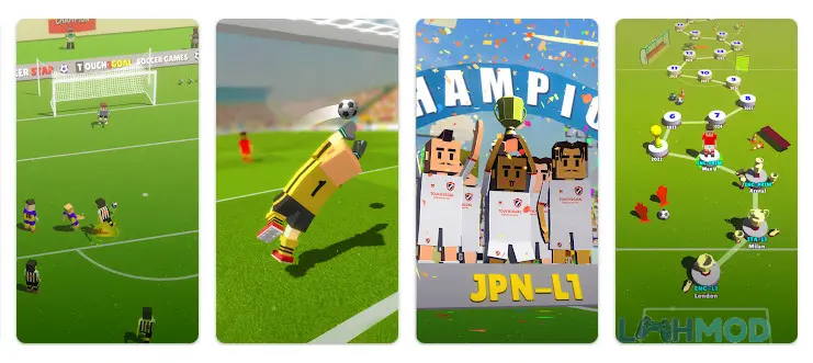 Ảnh 4 của Tải Mini Soccer Star Mod Apk 0.61 (Vô Hạn Tiền) cho Android iOs Cầu thủ đang ăn mừng bàn thắng trong Mini Soccer Star