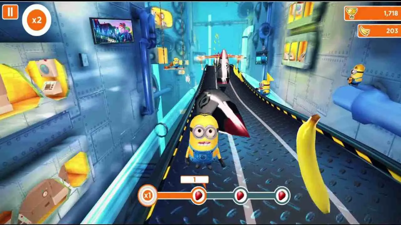 Ảnh 2 của Tải game Minion Rush Mod APK 8.5.0g (Vô Hạn Tiền) Minion vượt qua chướng ngại vật trong cuộc chạy đua