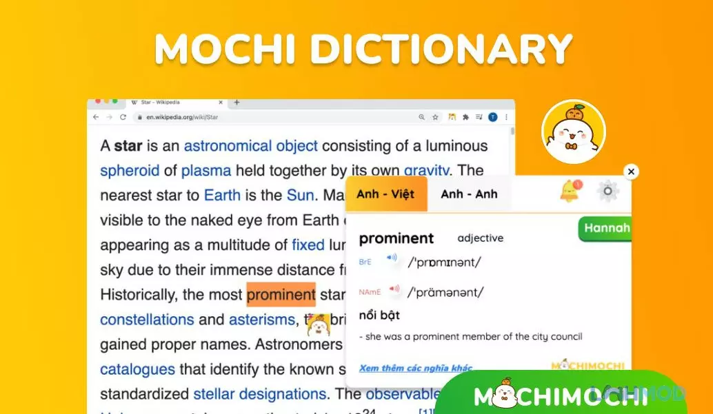 Ảnh 2 của Tải MochiMochi MOD Apk 3.3.8 (Mở khóa Premium) Giao diện học từ vựng trên MochiMochi
