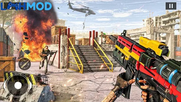 Ảnh 2 của Modern Action Commando FPS APK 1.0.42 cho Android iOS Giao diện chiến đấu Modern Action Commando FPS với súng