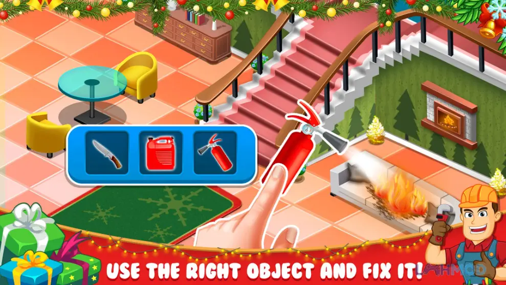 Ảnh 2 của Tải Mr Fix it Home Restore Game Mod Apk 3.3.14 (Vô hạn tiền) cho Android iOs Giao diện game Mr Fix it Home Restore Game Mod với đồ họa 3D