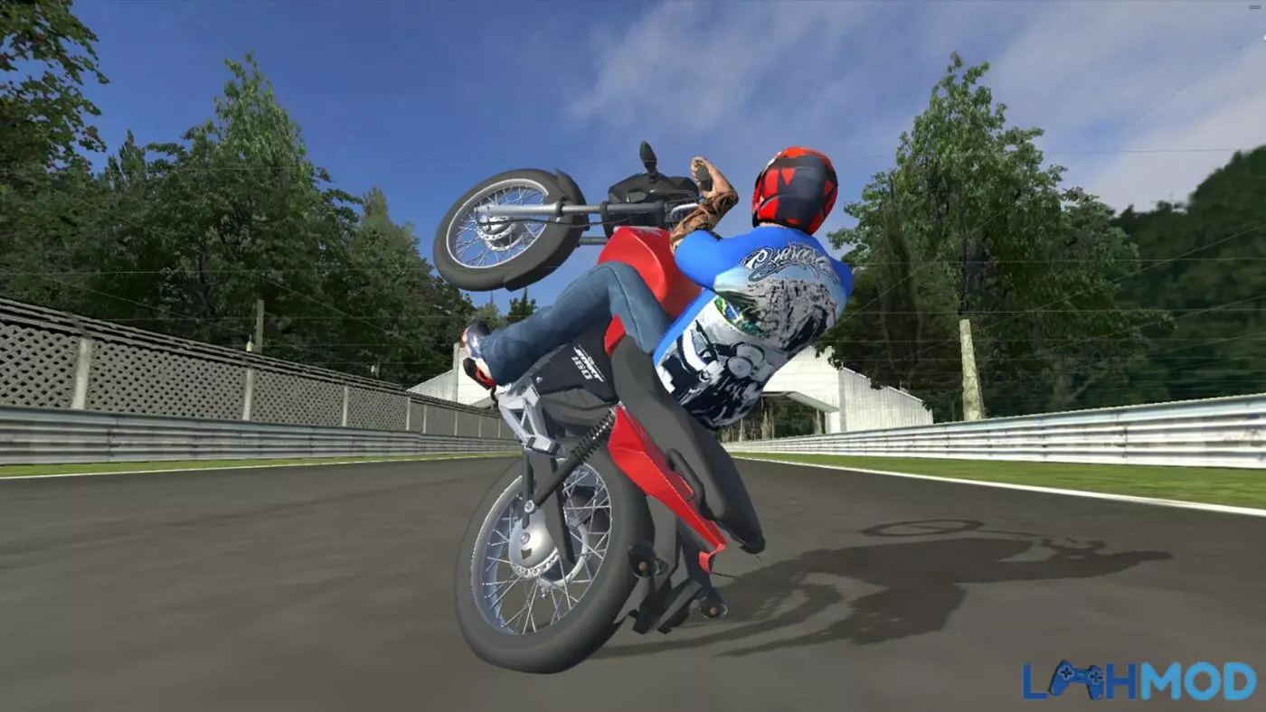 Ảnh 3 của Tải MX Grau Mod Apk v2.5 (Hack Xe Độ) Alt text: Một chiếc mô tô đang thực hiện pha nhào lộn mạo hiểm trên không trung trong MX Grau Mod