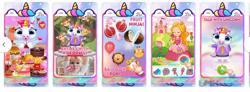 Ảnh 3 của Tải My Baby Unicorn Care For Kids Apk 1.0.15 cho Android iOs Hình ảnh các bé đang tô màu cùng công chúa và kỳ lân trong My Baby Unicorn Care For Kids