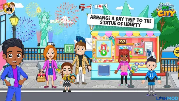 Ảnh 3 của Tải My City: NewYork Trip Apk 3.0.0 cho Android, IOS Nhân vật đang khám phá trung tâm thương mại