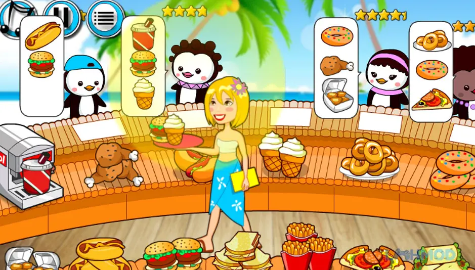 Ảnh 3 của Tải My Penguin Restaurant Apk 1.1.5 cho Android iOs Khách hàng chim cánh cụt đang gọi món trong nhà hàng