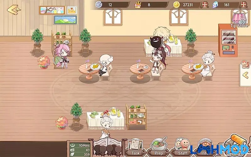 Ảnh 3 của Tải My Perfect Restaurant Mod Apk 16 (Vô hạn tiền, không quảng cáo) Người chơi đang chọn nguyên liệu và chế biến món ăn trong khu vực bếp của My Perfect Restaurant