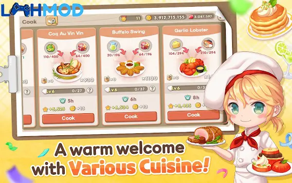 Ảnh 2 của Tải My Secret Bistro APK 2.1.7 cho Android iOS Giao diện quản lý nhà hàng trong My Secret Bistro