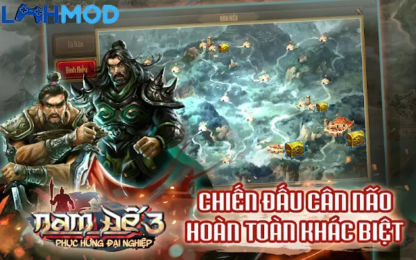 Ảnh 2 của Nam Đế: Phục Hưng Đại Nghiệp APK 3.3.5 cho Android iOS Một cảnh quan rộng lớn của thành trì và quân đội trong Nam Đế: Phục Hưng Đại Nghiệp