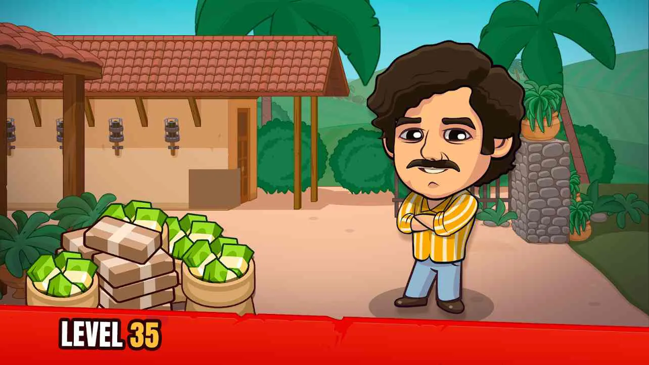 Ảnh 3 của Tải game Narcos: Idle Cartel Mod APK 4.0.5 (Nâng Cấp Miễn Phí) Giao diện quản lý các hoạt động trong game Narcos: Idle Cartel Mod