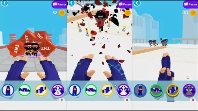 Ảnh 1 của Tải game Ninja Hands Mod Apk 0.4.2 (Vô hạn tiền) cho Android, IOS Cảnh chiến đấu trong Ninja Hands với Ninja sử dụng kỹ năng