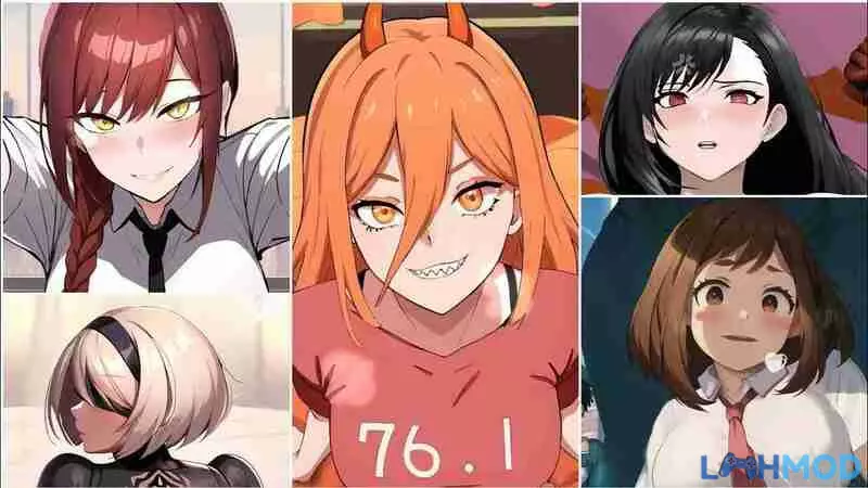 Ảnh 3 của Tải Oh My Waifu Apk 3.2.7 (Mod mở khóa nhân vật, full cấp độ) Một số nhân vật waifu xinh đẹp trong game Oh My Waifu Mod Apk