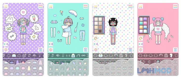 Ảnh 4 của Tải Pastel Girl Dress Up Game Mod Apk 2.6.5 (Mua hàng Free) cho Android iOs Giao diện game Pastel Girl với nhiều lựa chọn trang phục