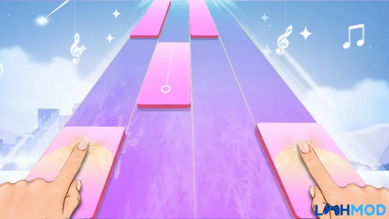 Ảnh 1 của Tải Piano Game: Classic Music Song Apk 2.7.20 Màn hình gameplay của Piano Game: Classic Music Song với các phím đàn đang rơi xuống