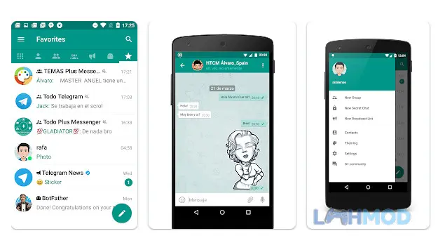 Ảnh 2 của Tải ứng dụng Plus Messenger Apk 9.0.2.0 cho Android iOs Giao diện Plus Messenger với các tab tin nhắn được phân loại