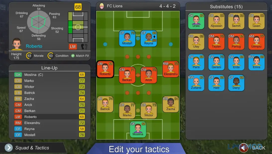 Ảnh 2 của Tải Pro League Soccer Mod Apk 1.0.24 (Vô hạn tiền) cho Android iOs Cầu thủ Pro League Soccer đang tranh bóng trên sân cỏ