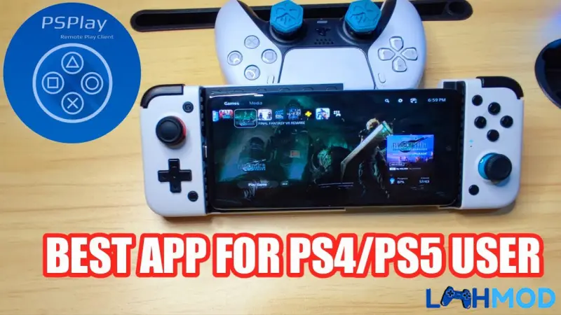Ảnh 3 của Tải PSPlay Apk 5.5.0 cho Android Người dùng đang chơi game PS5 qua ứng dụng PSPlay trên thiết bị di động