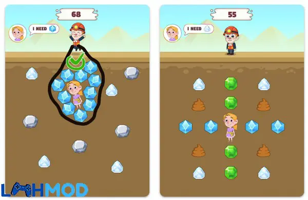 Ảnh 2 của Tải Pull The Gold APK 1.0.2 cho Android iOS Cảnh người chơi kéo chốt để vàng rơi xuống trong game Pull The Gold