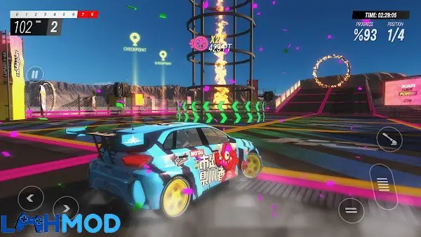 Ảnh 2 của Rally Horizon MOD APK v2.4.11 (Vô hạn tiền) Android iOS Xe đua Rally Horizon đang lướt trên đường cát