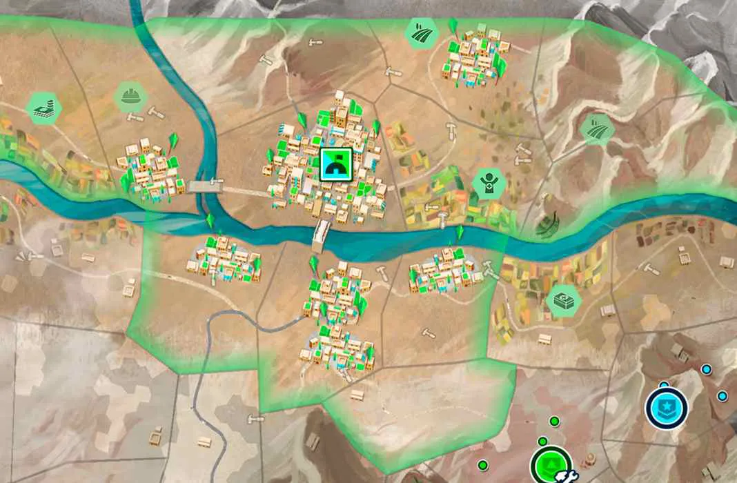 Ảnh 3 của Tải Rebel Inc Mod APK 1.12.2 (Mở khóa, Việt Hóa Premium) Rebel Inc Mod: Tùy chọn nâng cấp và các vùng lãnh thổ cần phát triển