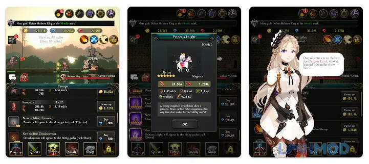 Ảnh 4 của Tải Rogue with the Dead Idle RPG Mod Apk v2.7.1 (Free Upgrade, High Damage, MoveSpeed) cho Android iOs Đội quân trong Rogue with the Dead Idle RPG đang chiến đấu