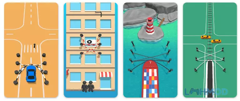 Ảnh 3 của Tải Rope Savior 3D Mod 1.5.9 (Không quảng cáo) cho Android iOs Minh họa màn chơi Rope Savior 3D Mod với dây thừng đang được sử dụng để giải cứu tình huống