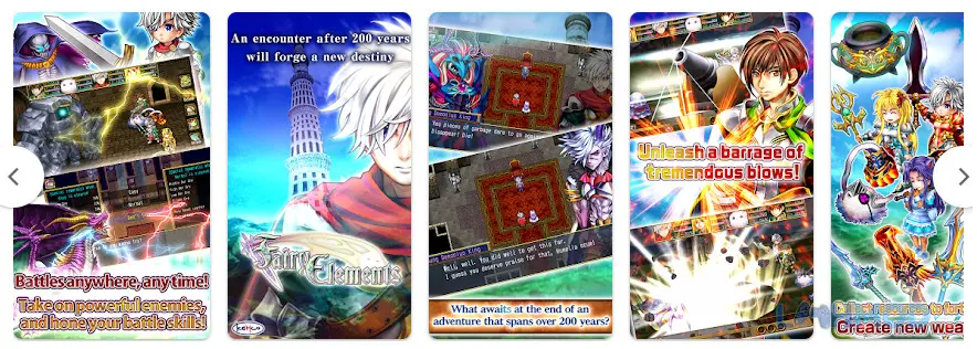 Ảnh 3 của Tải RPG Fairy Elements Mod Apk 1.1.3g (Vô Hạn Tiền) cho Android iOs Nhân vật Yamato và đồng đội trong thế giới tương lai