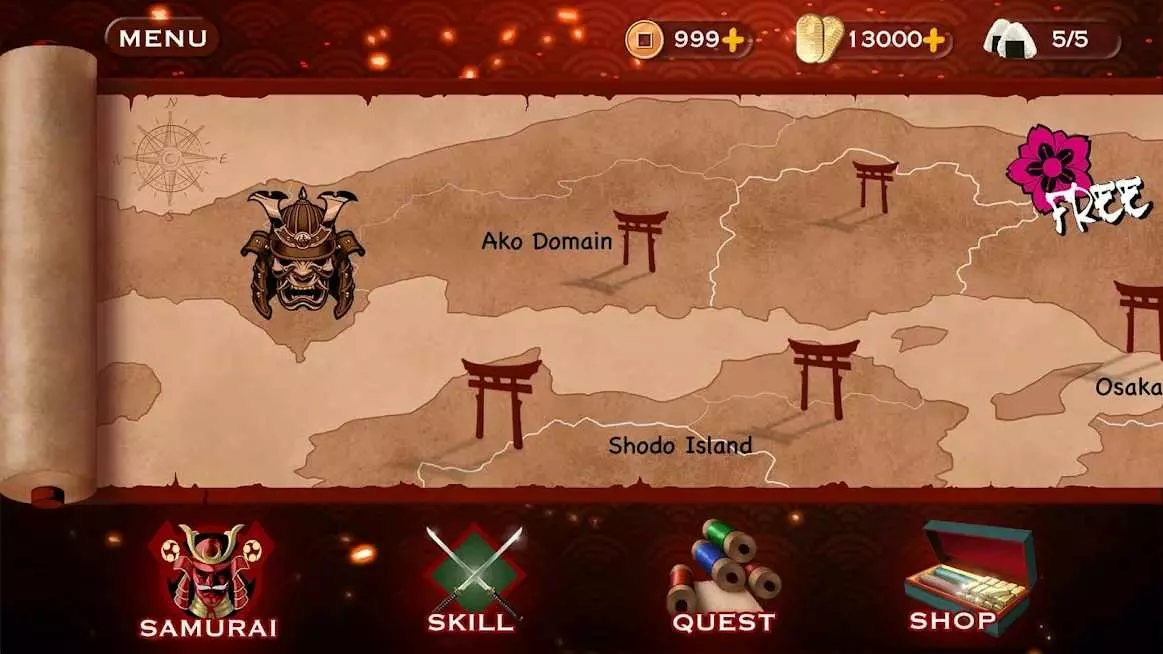 Ảnh 4 của Tải game Samurai: Action fight Assassin Mod APK 1.0.92 (One Hit) Samurai tung ra một đòn tấn công mạnh mẽ với hiệu ứng đặc biệt