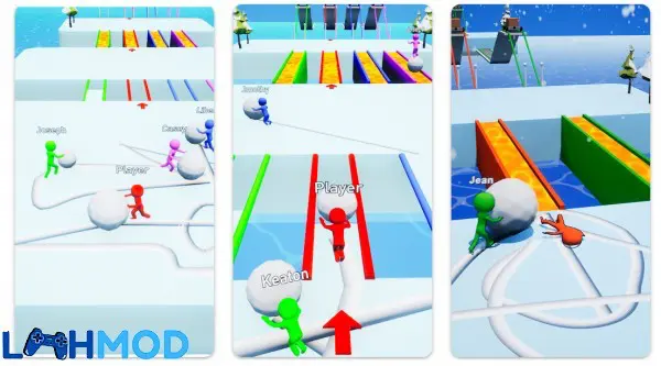 Ảnh 2 của Tải Scorebeat APK 1.16.3 cho Android iOS Giao diện gameplay Scorebeat với các khối bóng bông và địa điểm chỉ định