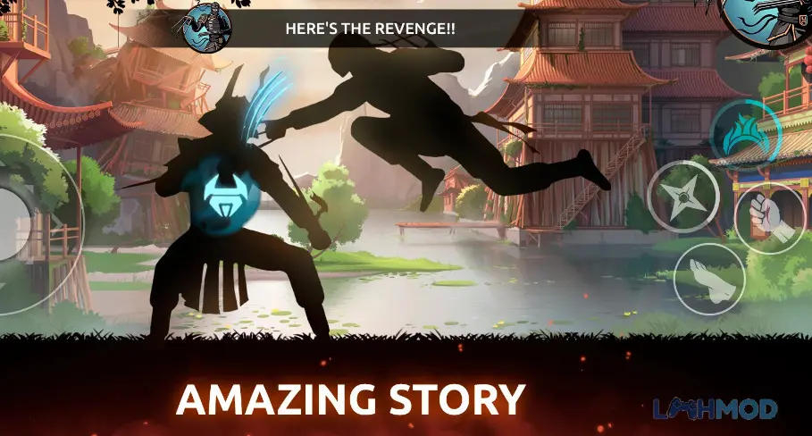 Ảnh 4 của Tải Shadow Fight Shades Apk 0.2.0 cho Android iOs Nhân vật Shadow Fight Shades trong tư thế chiến đấu, thể hiện hiệu ứng kỹ năng