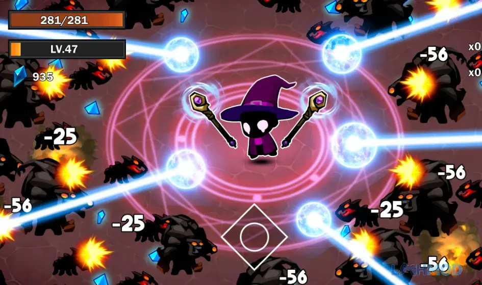 Ảnh 3 của Tải Shadow Survival Shooter Games Mod Apk 1.1.44 (MOD Menu, Tiền, Bất Tử) cho Android iOs Giao diện nâng cấp vũ khí và kỹ năng trong Shadow Survival: Shooter Games