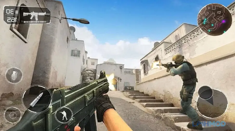 Ảnh 1 của Tải Shoot Hunter Gun Killer Mod Apk 2.0.9 (Vô hạn coins) Android iOs Nhân vật trong game Shoot Hunter Gun Killer đang cầm súng trường tấn công