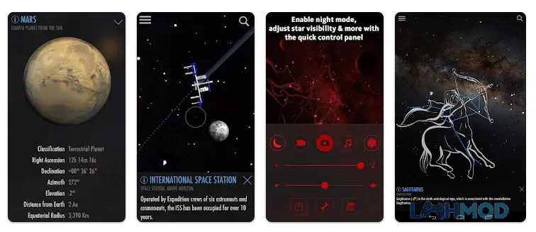 Ảnh 3 của Tải ứng dụng SkyView Explore the Universe Apk 3.7.1 cho Android iOs SkyView Explore the Universe đang theo dõi một vệ tinh trên bầu trời đêm