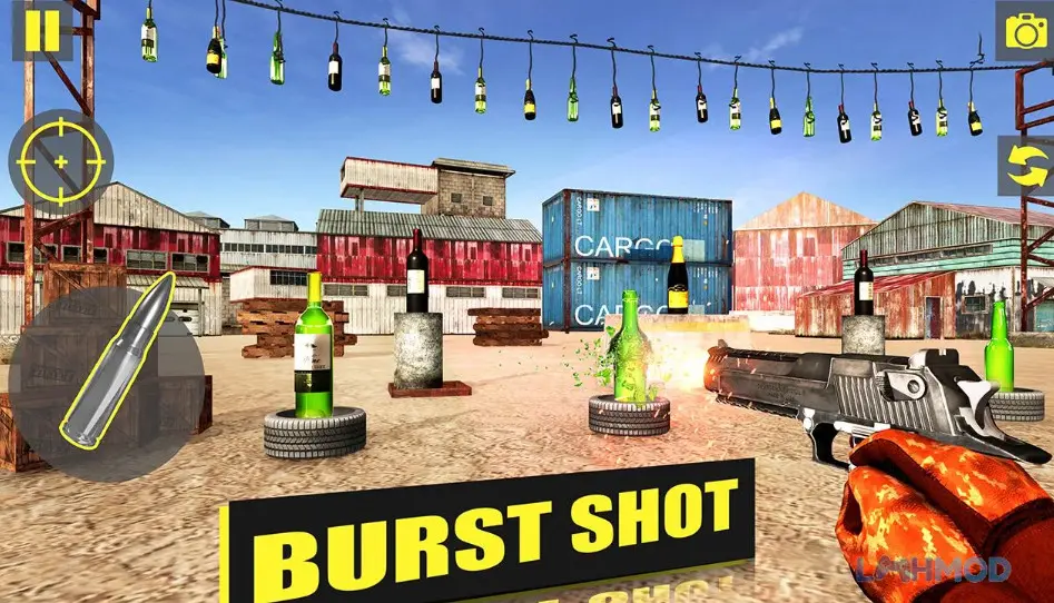 Ảnh 3 của Tải game Sniper Gun Bottle Shooter 2021 Apk 1.28 cho Android iOs Giao diện bắn súng trong Sniper Gun Bottle Shooter 2021