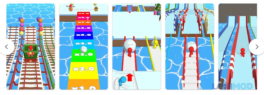 Ảnh 3 của Tải Snow Race iO Apk 1.0.12 cho Android iOs Cảnh nhiều nhân vật cùng tham gia đường đua tuyết trong Snow Race iO