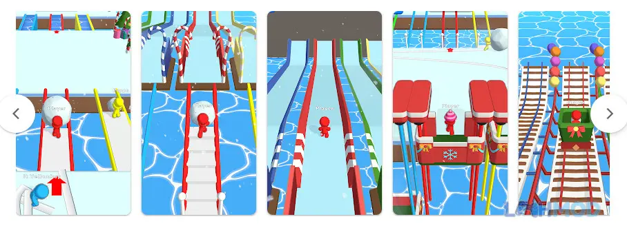 Ảnh 4 của Tải Snow Race iO Apk 1.0.12 cho Android iOs Người chơi dùng quả cầu tuyết chặn đường đối thủ trong game Snow Race iO