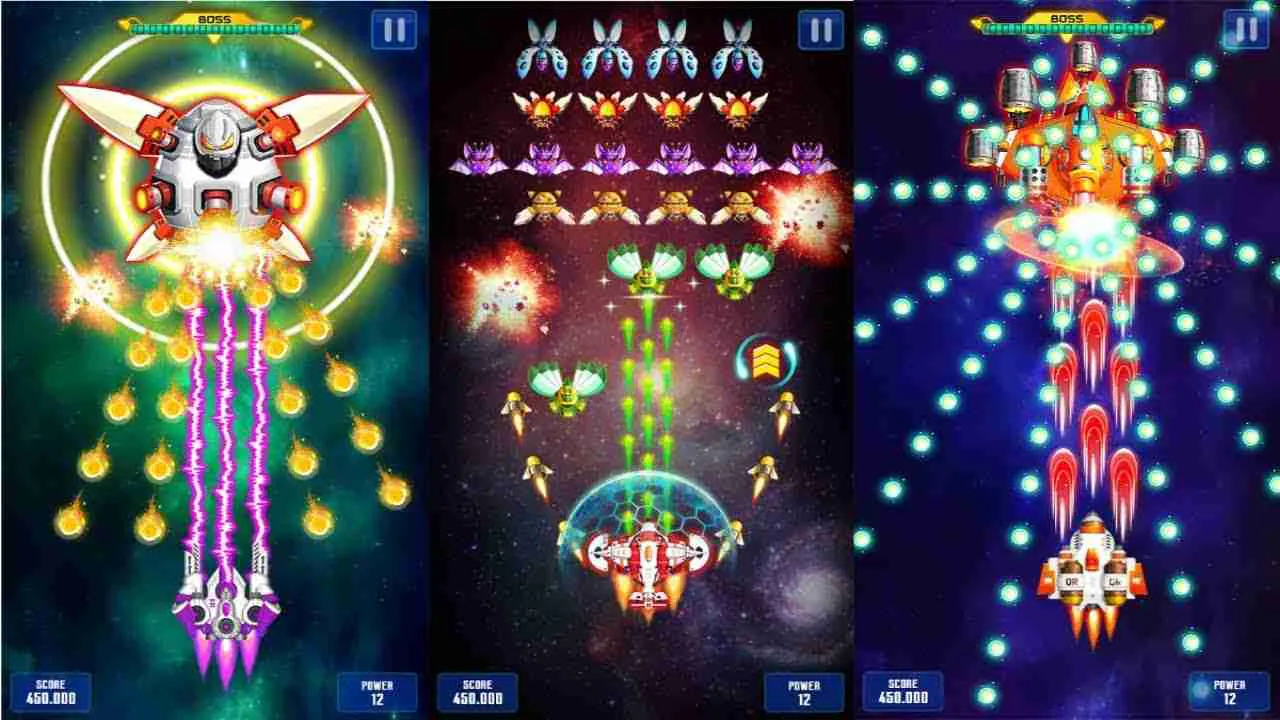 Ảnh 3 của Space Shooter: Galaxy Attack Mod APK v1.890 (Menu, Vô Hạn) Hiệu ứng chiến đấu trong Space Shooter: Galaxy Attack Mod