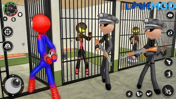Ảnh 2 của Spider Stickman Prison Break APK 1.0.7 cho Android iOS Spider Stickman đang tìm đường thoát khỏi nhà tù phức tạp với nhiều chướng ngại vật
